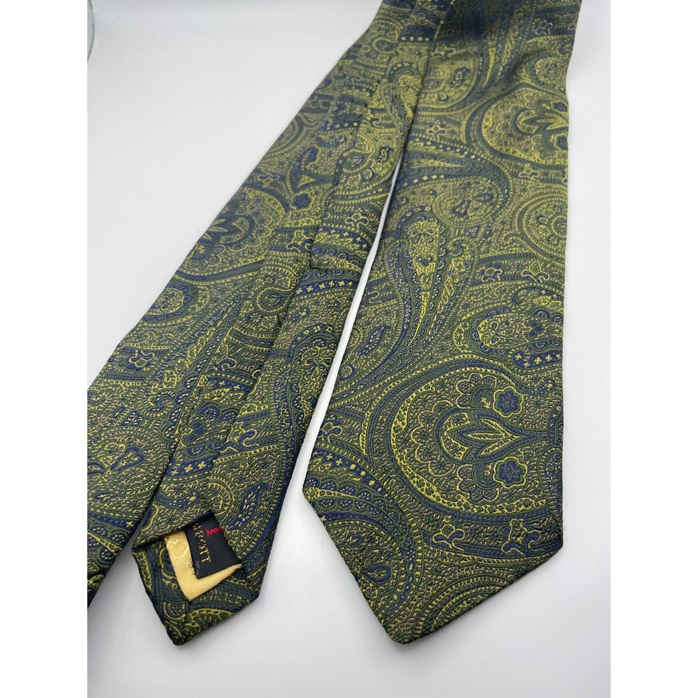 Robert Talbott Best of Class Nordstrom Silk Tie Green Gold Paisley Mens Necktie